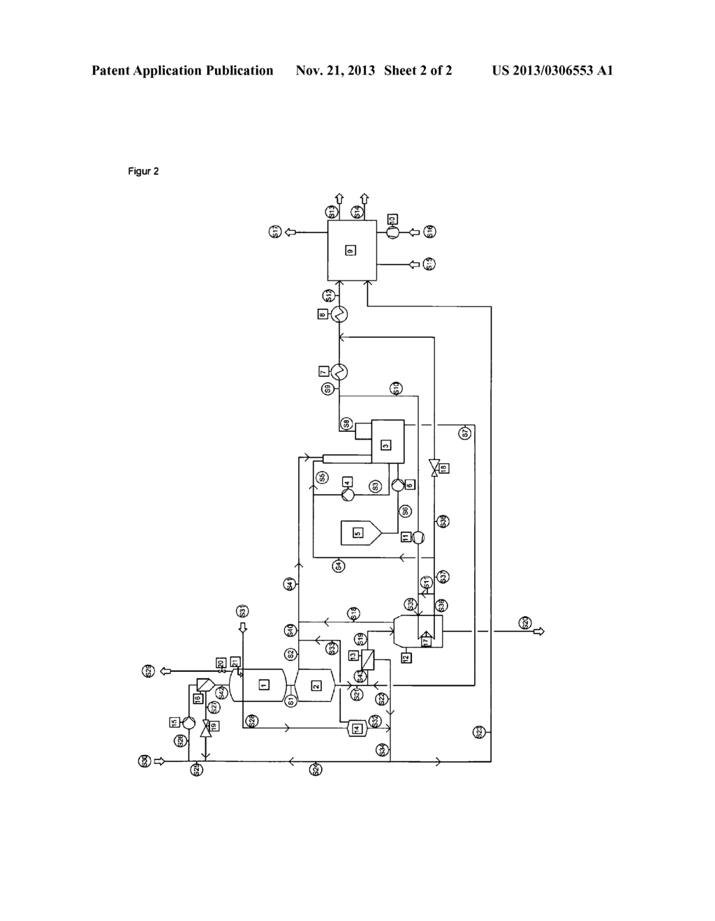 METHOD FOR TREATING PROCESS WATER FROM A PLANT FOR THE HYDROTHERMAL     CARBONISATION OF RENEWABLE RAW MATERIALS AND ORGANIC RESIDUES - diagram, schematic, and image 03