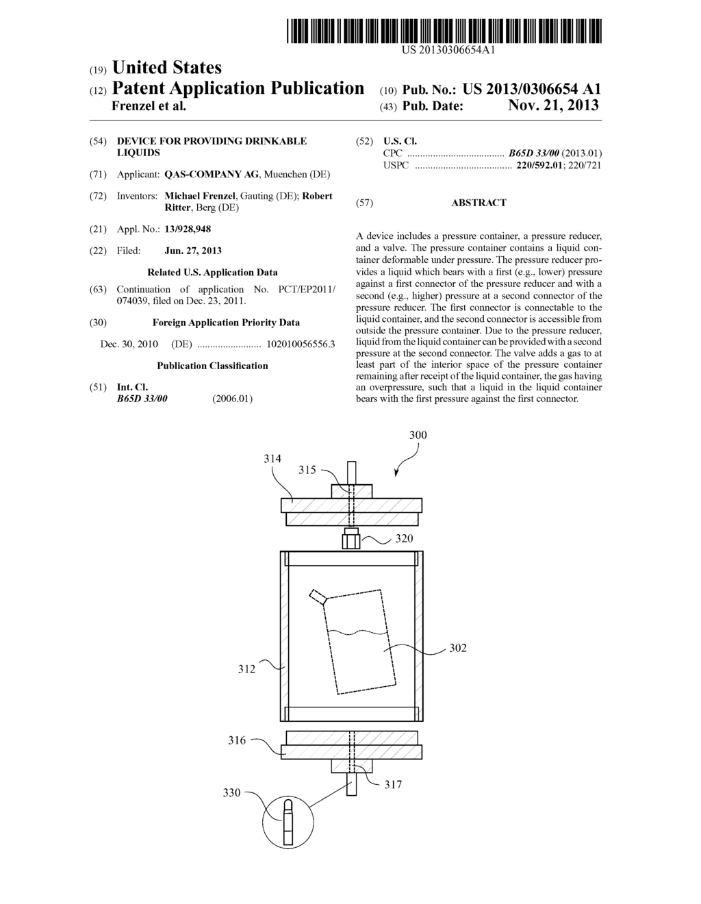 DEVICE FOR PROVIDING DRINKABLE LIQUIDS - diagram, schematic, and image 01