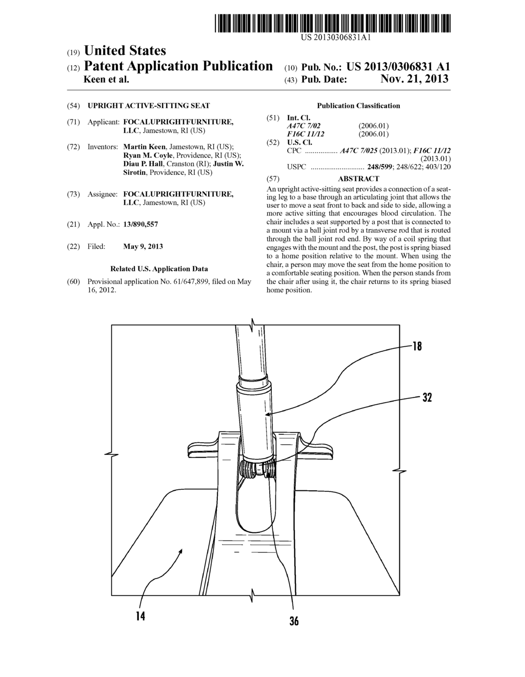 UPRIGHT ACTIVE-SITTING SEAT - diagram, schematic, and image 01