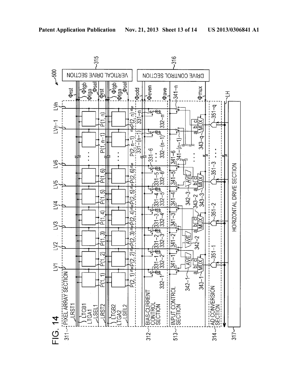 SOLID-STATE IMAGE DEVICE, METHOD OF DRIVING SOLID-STATE IMAGING DEVICE,     AND ELECTRONIC SYSTEM - diagram, schematic, and image 14