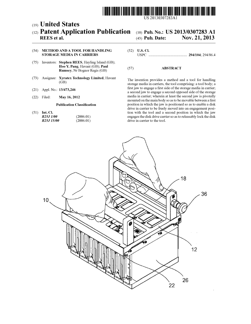 METHOD AND A TOOL FOR HANDLING STORAGE MEDIA IN CARRIERS - diagram, schematic, and image 01