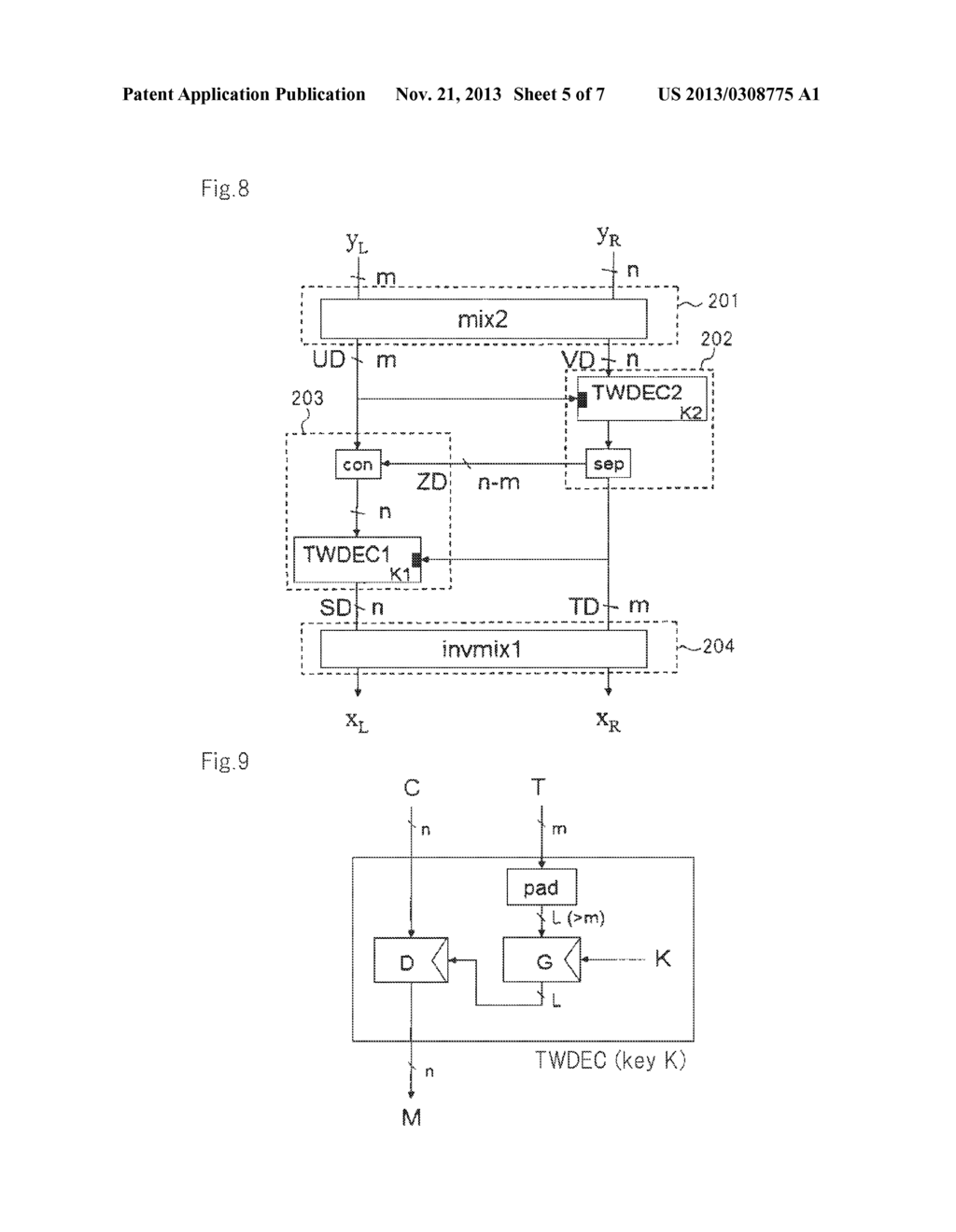 BLOCK ENCRYPTION DEVICE, DECRYPTION DEVICE, ENCRYPTING METHOD, DECRYPTING     METHOD AND PROGRAM - diagram, schematic, and image 06