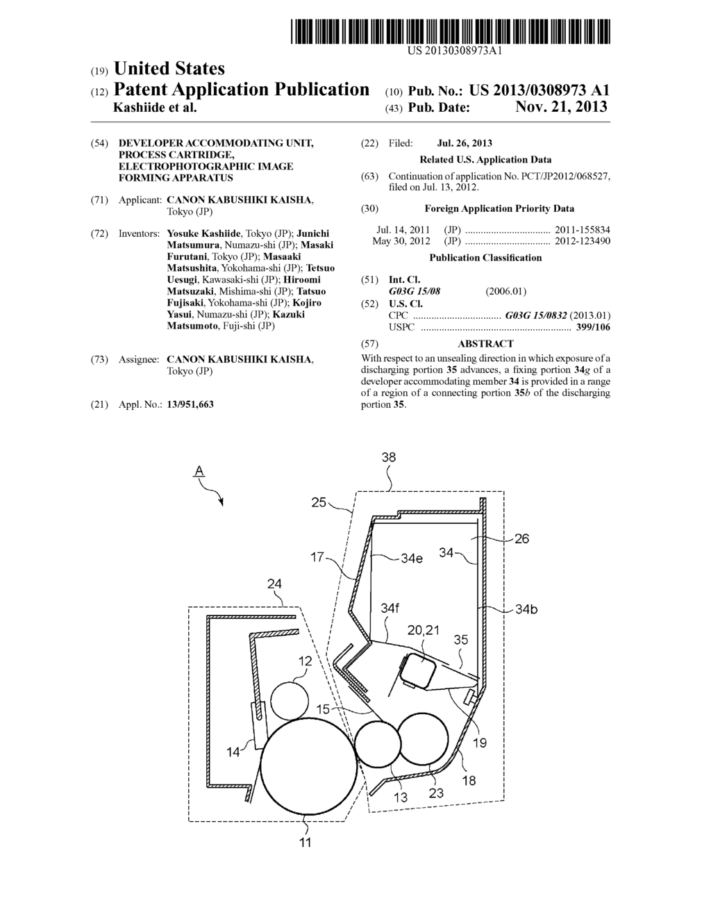 DEVELOPER ACCOMMODATING UNIT, PROCESS CARTRIDGE, ELECTROPHOTOGRAPHIC IMAGE     FORMING APPARATUS - diagram, schematic, and image 01