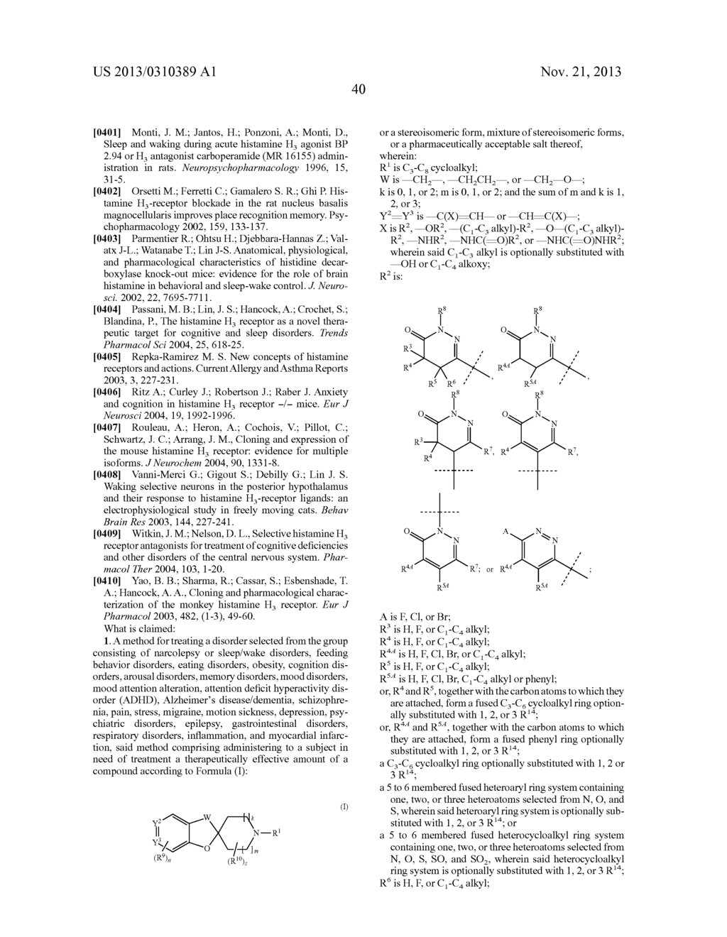 SUBSTITUTED SPIROCYCLIC PIPERIDINE DERIVATIVES AS HISTAMINE-3 (H3)     RECEPTOR LIGANDS - diagram, schematic, and image 41