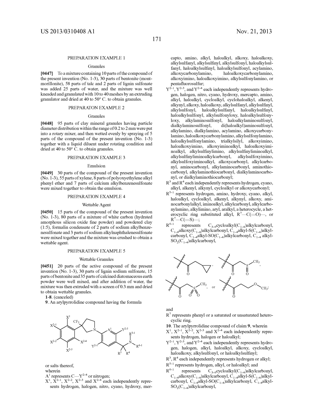 Pesticidal Arylpyrrolidines - diagram, schematic, and image 172