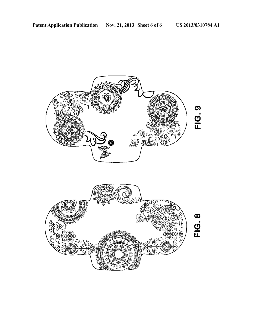 Absorbent Article having Asymmetric Printed Patterns for Providing a     Functional Cue - diagram, schematic, and image 07