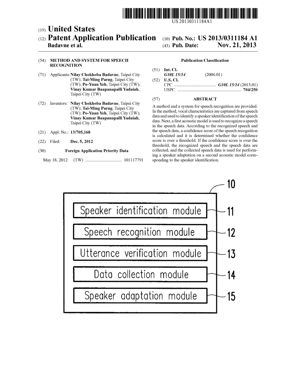 METHOD AND SYSTEM FOR SPEECH RECOGNITION - diagram, schematic, and image 01