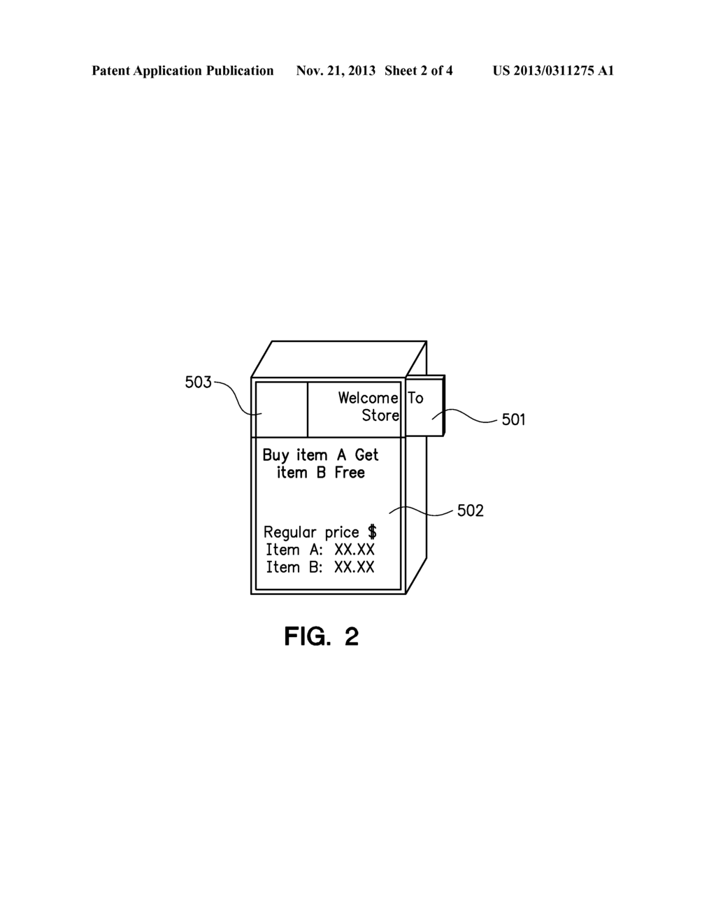 Electronic display signs having primary display and second display - diagram, schematic, and image 03