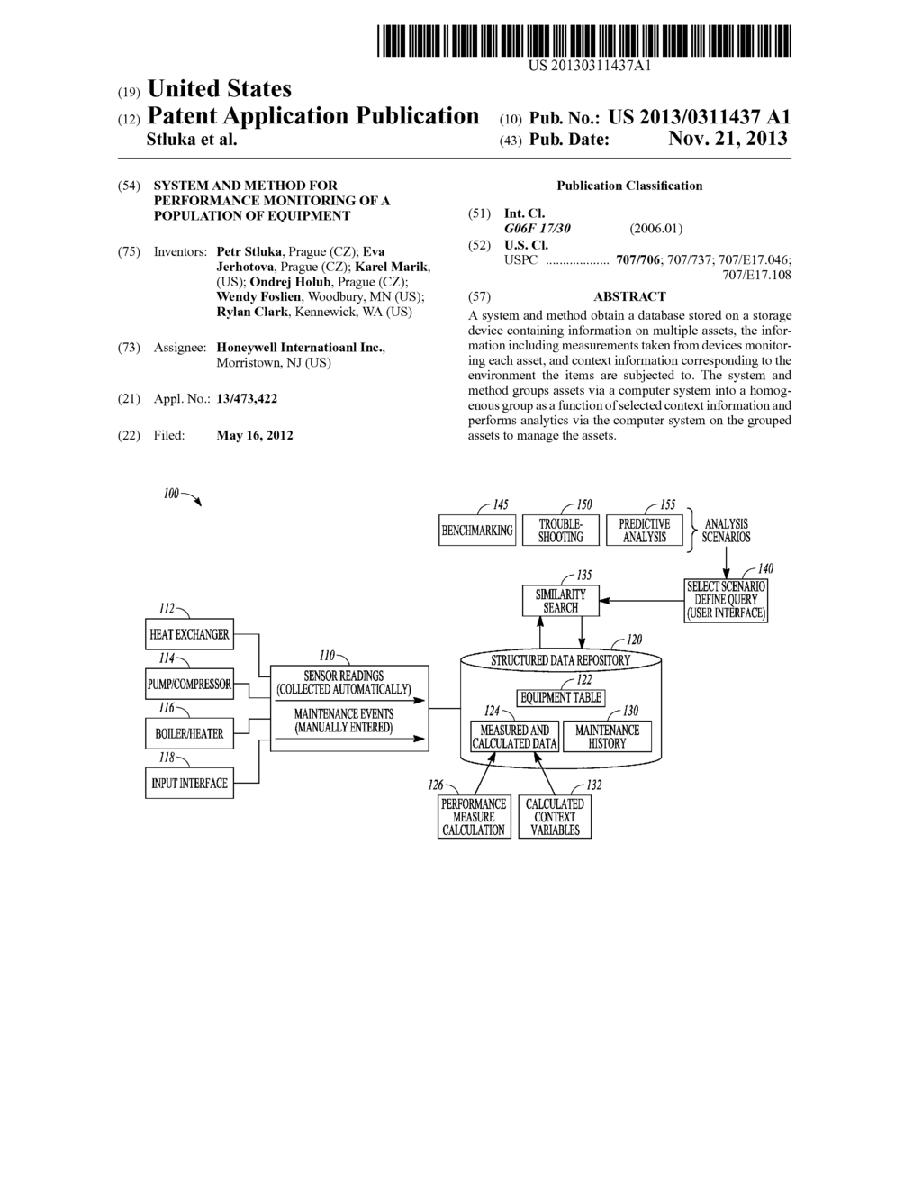 SYSTEM AND METHOD FOR PERFORMANCE MONITORING OF A POPULATION OF EQUIPMENT - diagram, schematic, and image 01