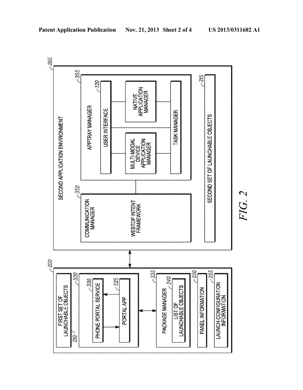 Synchronizing Launch-Configuration Information Between First and Second     Application Environments that are Operable on a Multi-Modal Device - diagram, schematic, and image 03