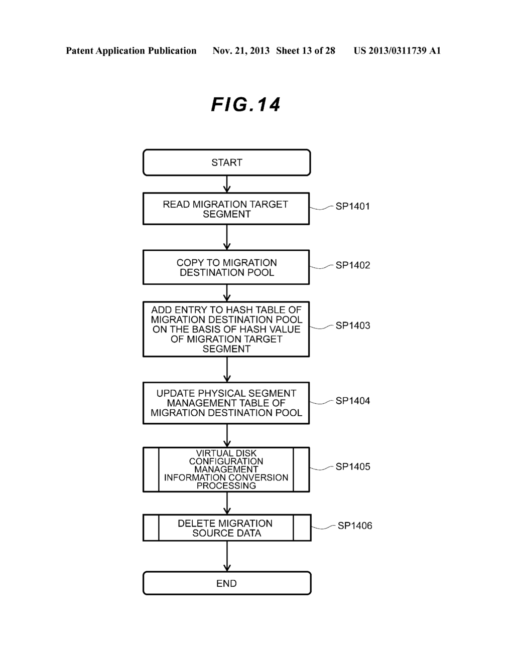 STORAGE APPARATUS, STORAGE SYSTEM, AND DATA MIGRATION METHOD - diagram, schematic, and image 14