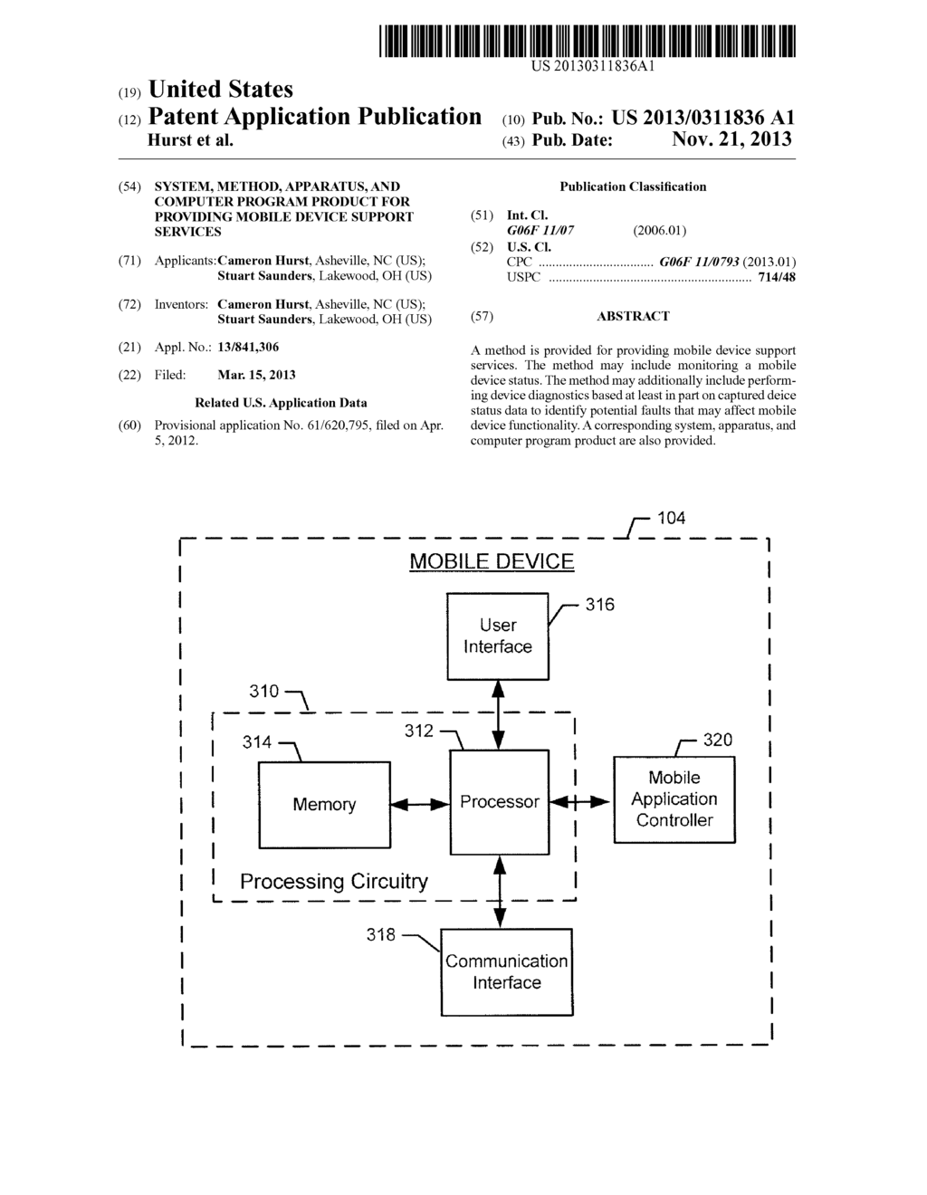 SYSTEM, METHOD, APPARATUS, AND COMPUTER PROGRAM PRODUCT FOR PROVIDING     MOBILE DEVICE SUPPORT SERVICES - diagram, schematic, and image 01