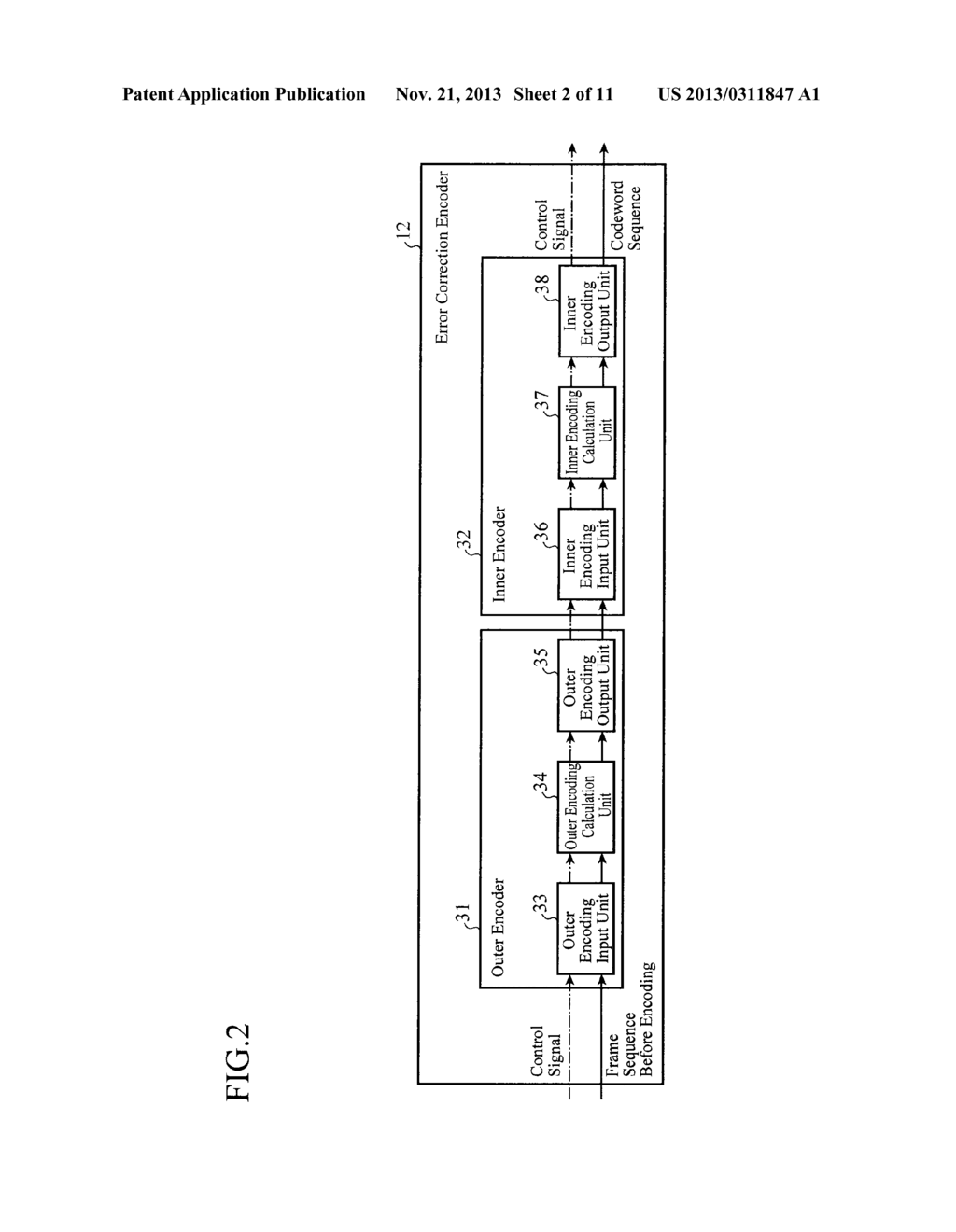 ERROR CORRECTION CODING DEVICE, ERROR CORRECTION DECODING DEVICE AND     METHOD THEREFOR - diagram, schematic, and image 03