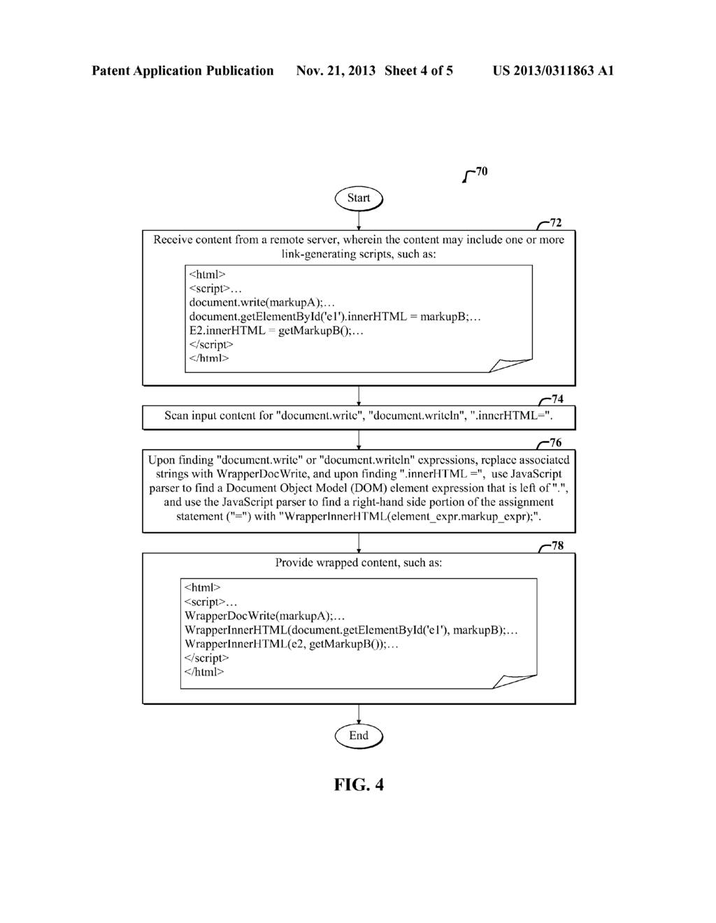 SYSTEM FOR RE-WRITING DYNAMICALLY GENERATED UNIFORM RESOURCE LOCATORS IN     PROXIED HYPER TEXT MARKUP LANGUAGE CONTENT - diagram, schematic, and image 05