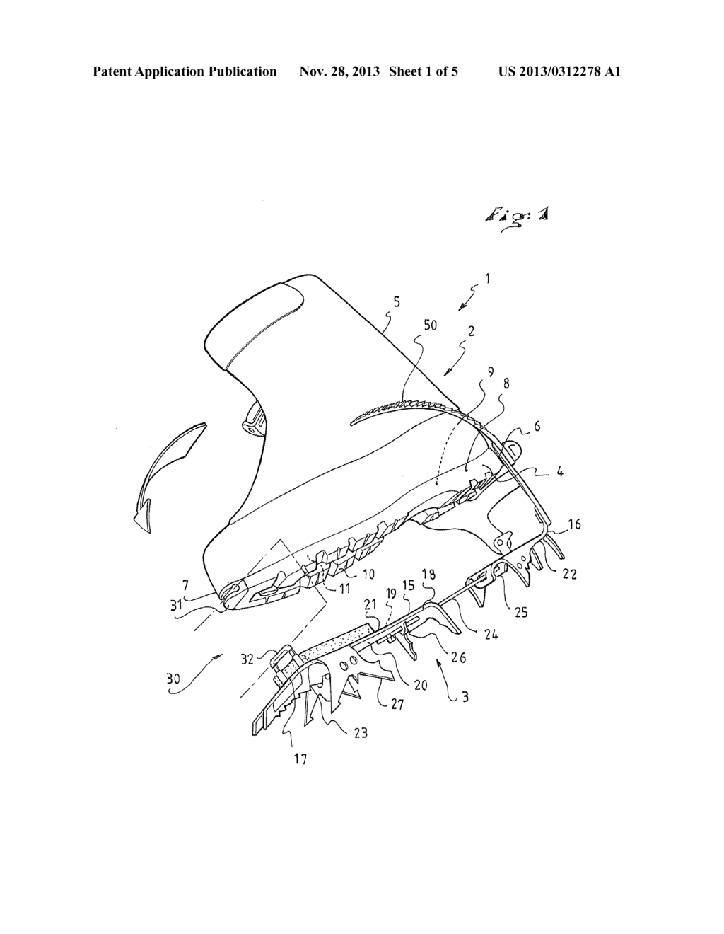 ASSEMBLY COMPRISING AN ARTICLE OF FOOTWEAR AND A CRAMPON - diagram, schematic, and image 02