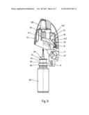 LATERALLY ACTUATED DEVICE FOR DISPENSING A FLUID MATERIAL diagram and image