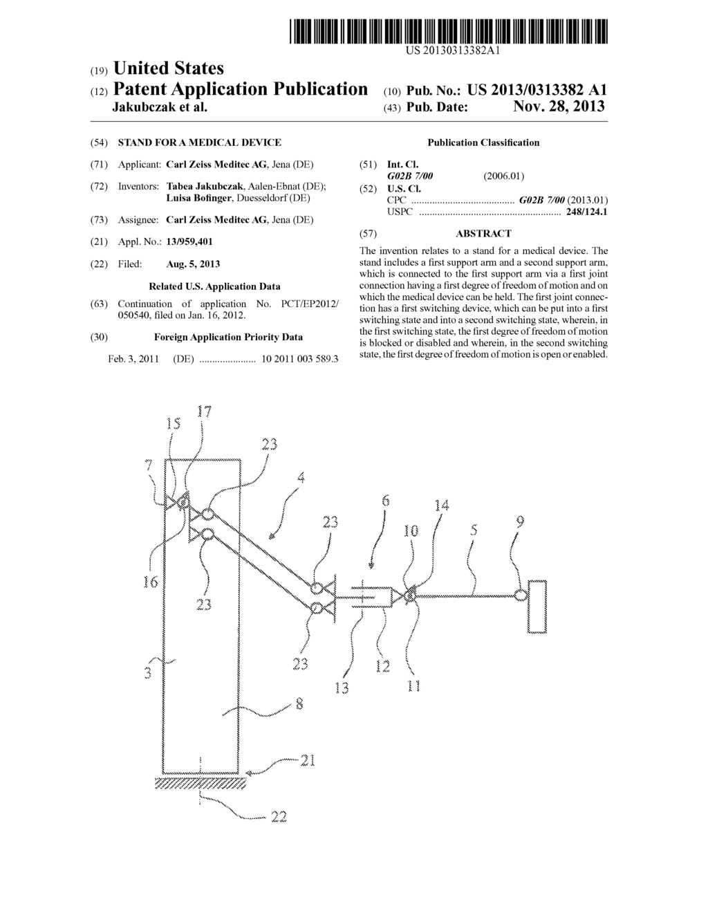 STAND FOR A MEDICAL DEVICE - diagram, schematic, and image 01