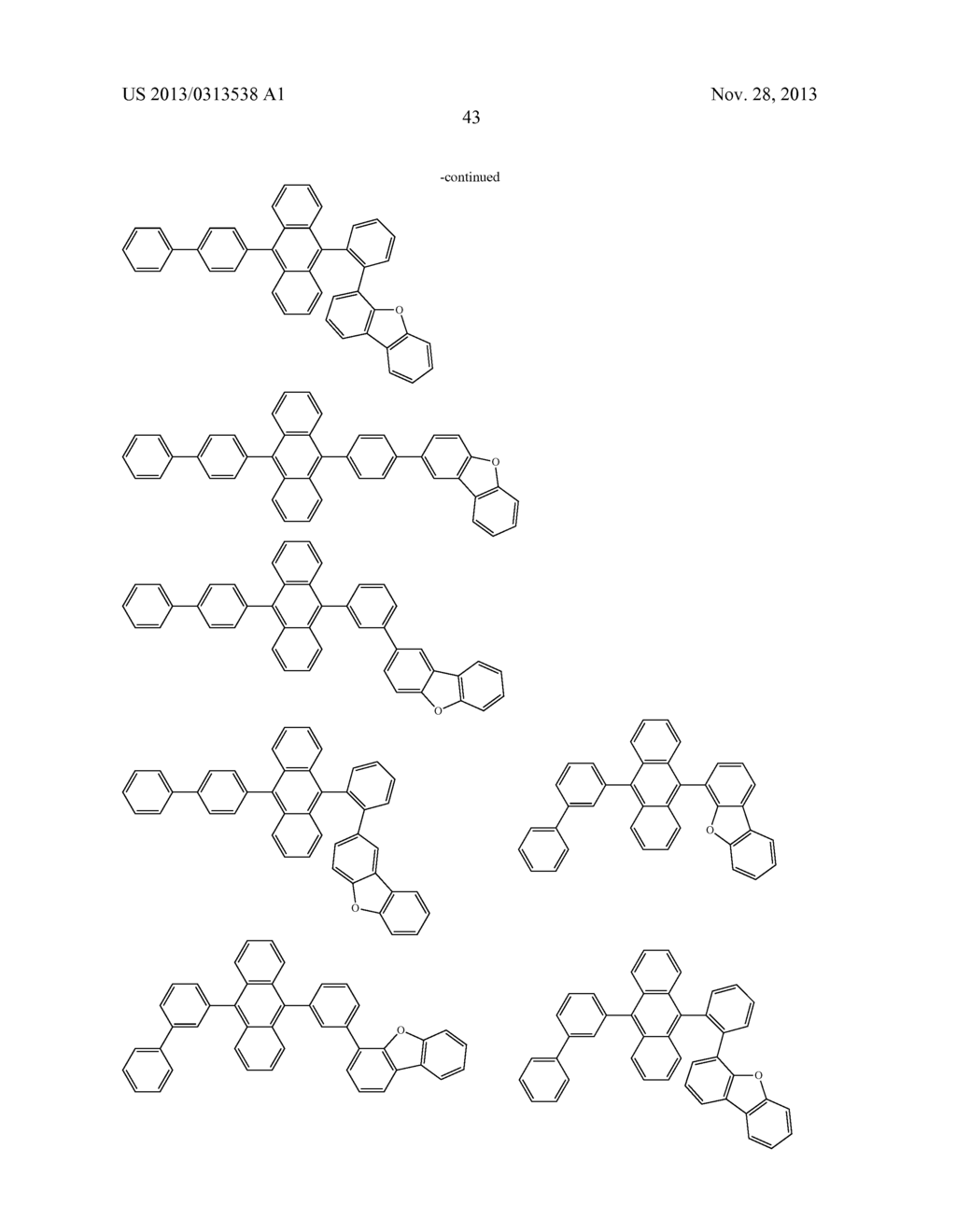 ANTHRACENE DERIVATIVE AND ORGANIC ELECTROLUMINESCENCE DEVICE USING THE     SAME - diagram, schematic, and image 44