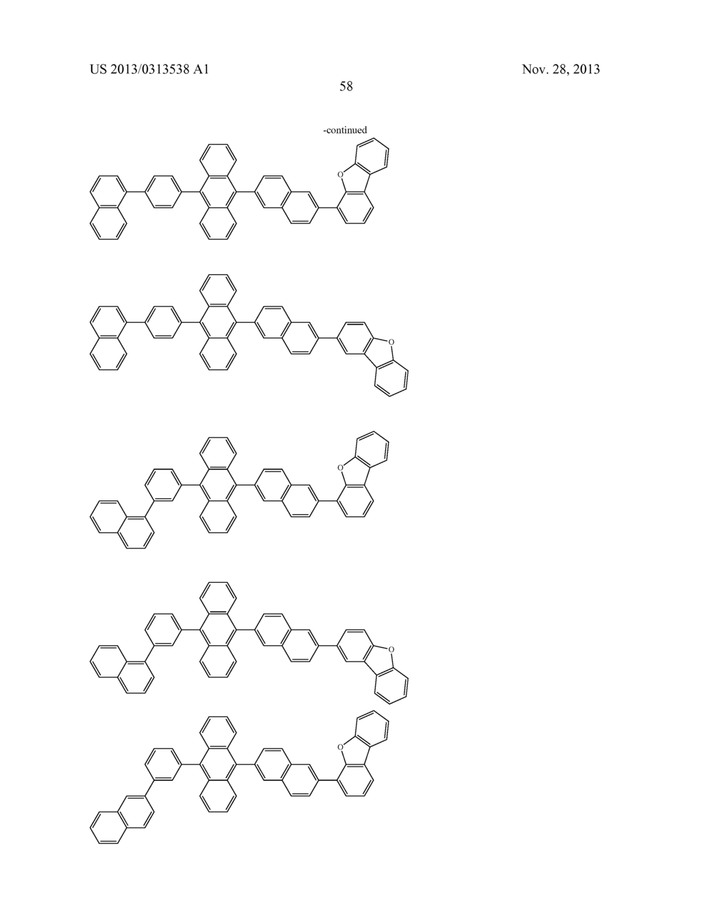 ANTHRACENE DERIVATIVE AND ORGANIC ELECTROLUMINESCENCE DEVICE USING THE     SAME - diagram, schematic, and image 59