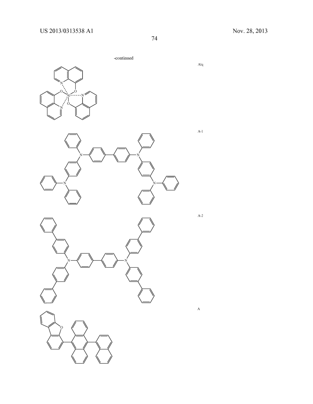 ANTHRACENE DERIVATIVE AND ORGANIC ELECTROLUMINESCENCE DEVICE USING THE     SAME - diagram, schematic, and image 75