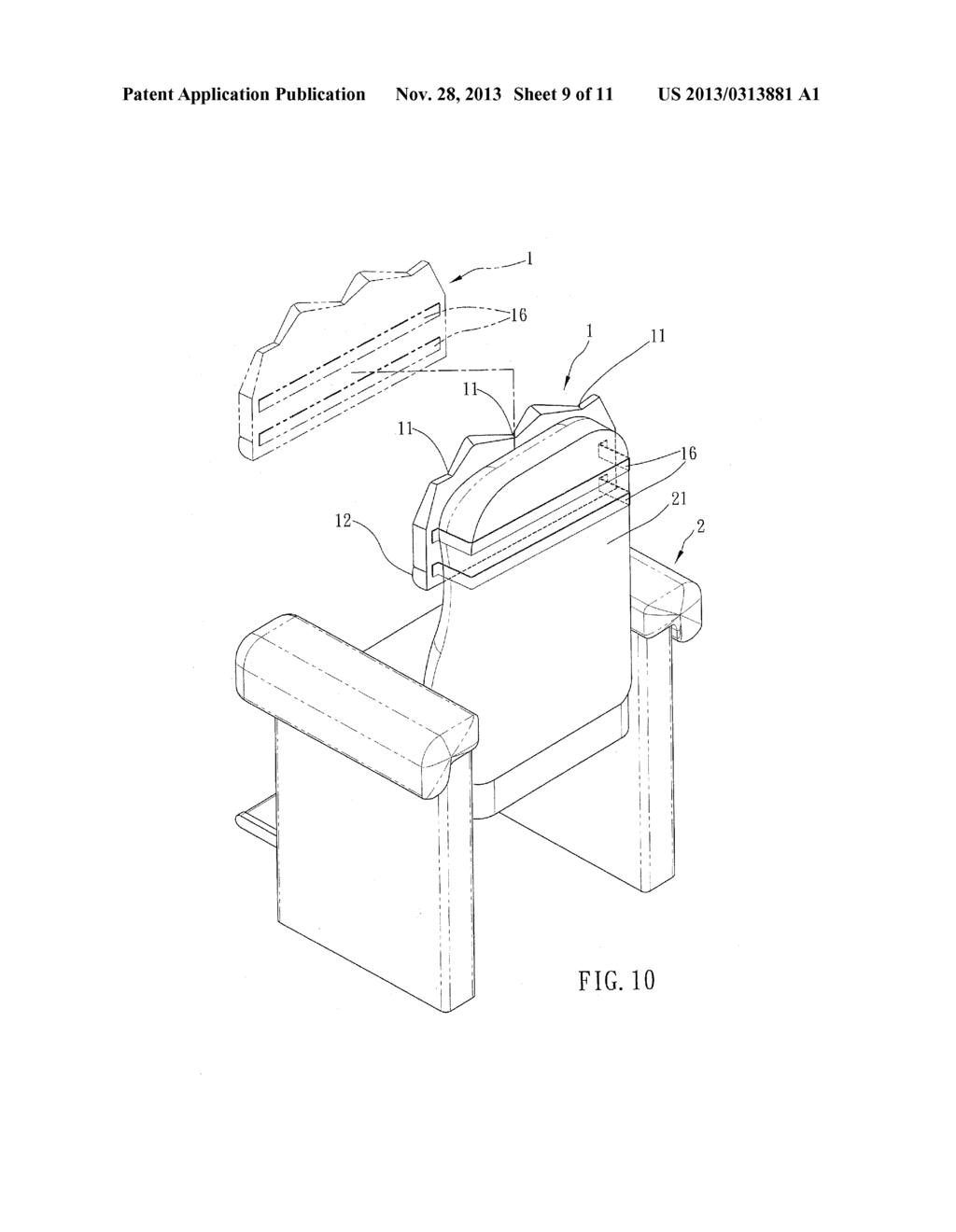 CHAIR WITH A HEAD AND NECK SUPPORT STRUCTURE - diagram, schematic, and image 10