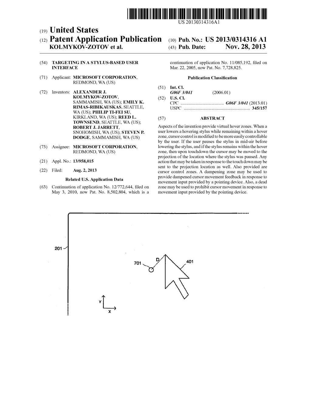 TARGETING IN A STYLUS-BASED USER INTERFACE - diagram, schematic, and image 01