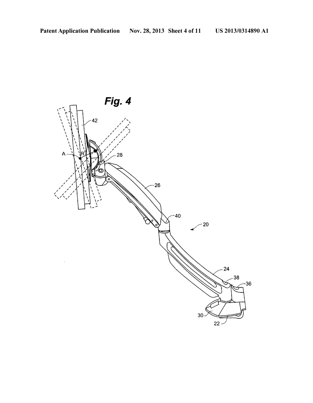 ELECTRONIC DISPLAY MOUNT WITH EXTREME TILT FEATURE - diagram, schematic, and image 05