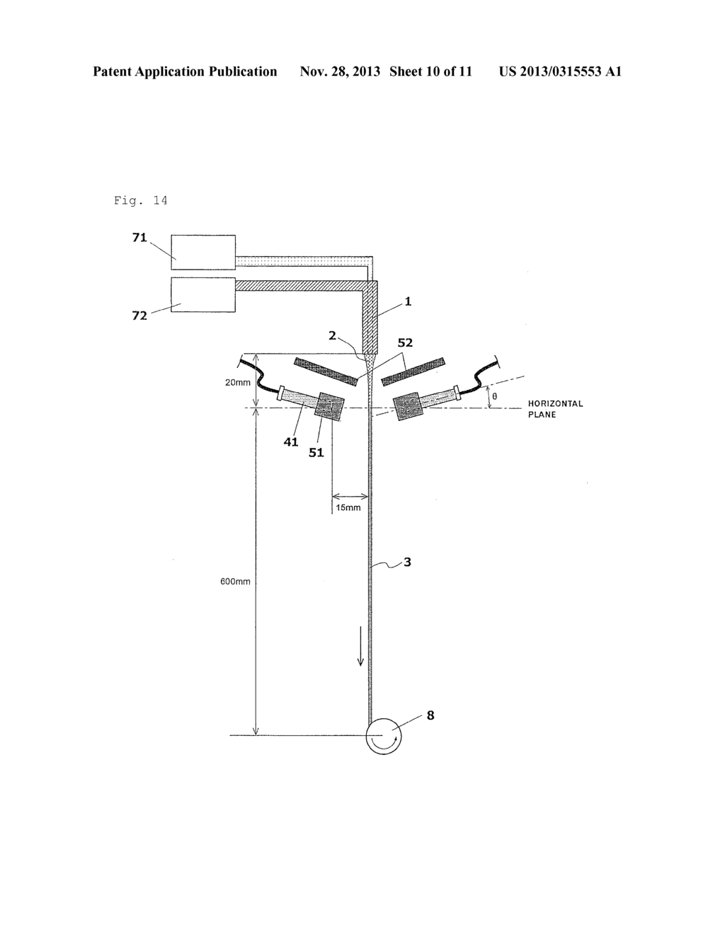 APPARATUS FOR PRODUCING OPTICAL FIBER, METHOD FOR PRODUCING OPTICAL FIBER,     AND OPTICAL FIBER PRODUCED BY METHOD - diagram, schematic, and image 11