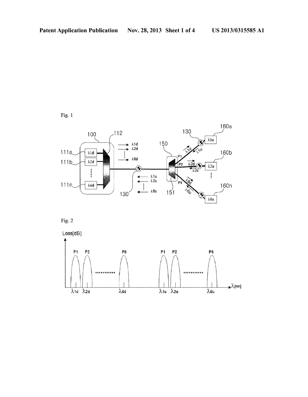 PASSIVE WAVELENGTH DIVISION MULTIPLEXING DEVICE FOR AUTOMATIC WAVELENGTH     LOCKING AND SYSTEM THEREOF - diagram, schematic, and image 02