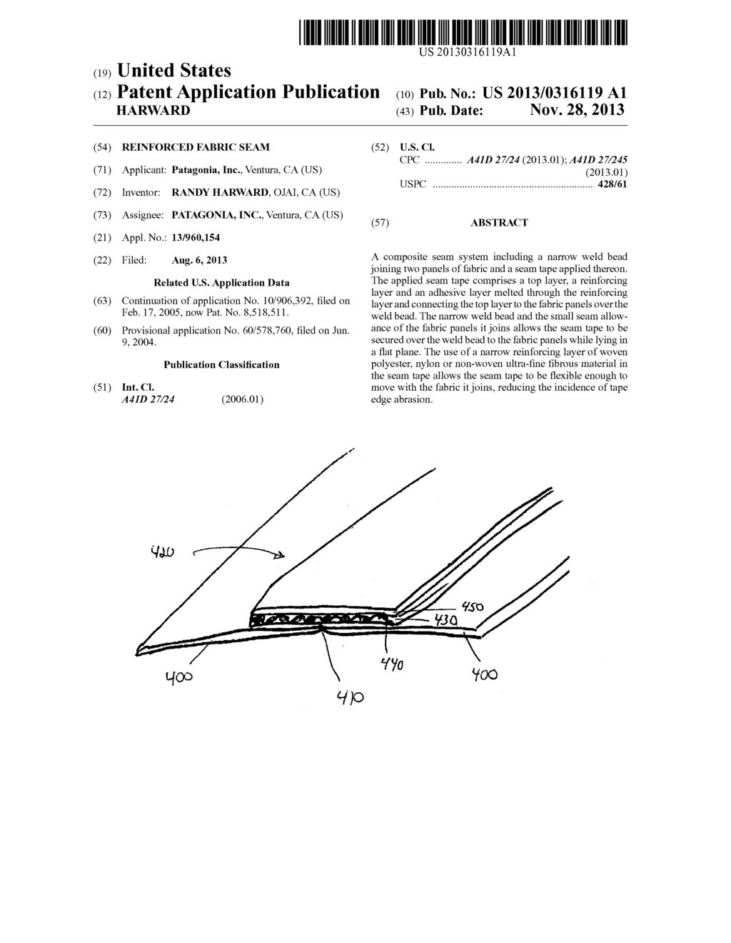 REINFORCED FABRIC SEAM - diagram, schematic, and image 01