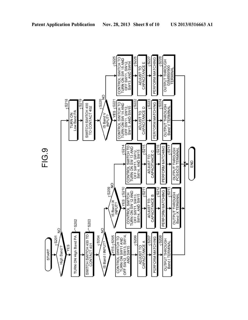 MATCHING DEVICE, TRANSMITTING AMPLIFIER, AND WIRELESS COMMUNICATION DEVICE - diagram, schematic, and image 09