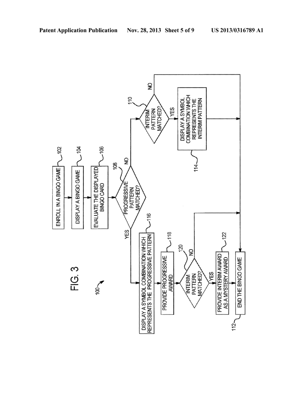 BINGO GAMING SYSTEM AND METHOD FOR PROVIDING MULTIPLE OUTCOMES FROM SINGLE     BINGO PATTERN - diagram, schematic, and image 06