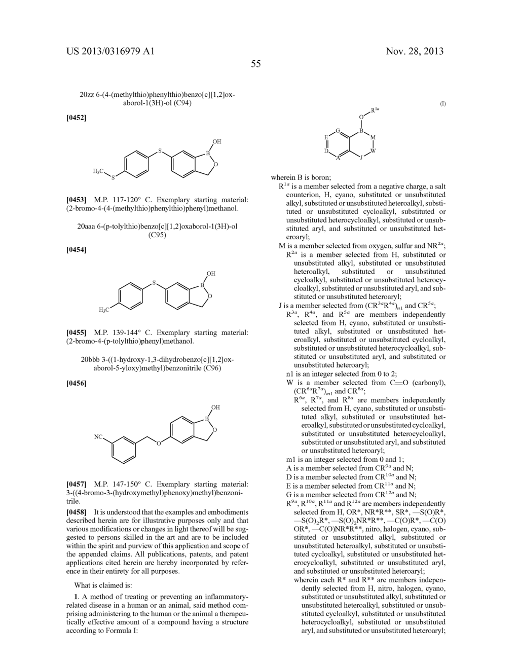 BORON-CONTAINING SMALL MOLECULES AS ANTI-INFLAMMATORY AGENTS - diagram, schematic, and image 77