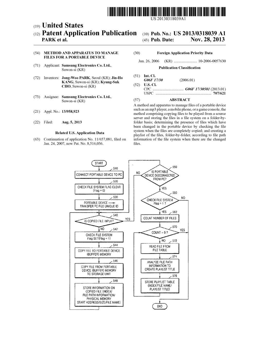 METHOD AND APPARATUS TO MANAGE FILES FOR A PORTABLE DEVICE - diagram, schematic, and image 01