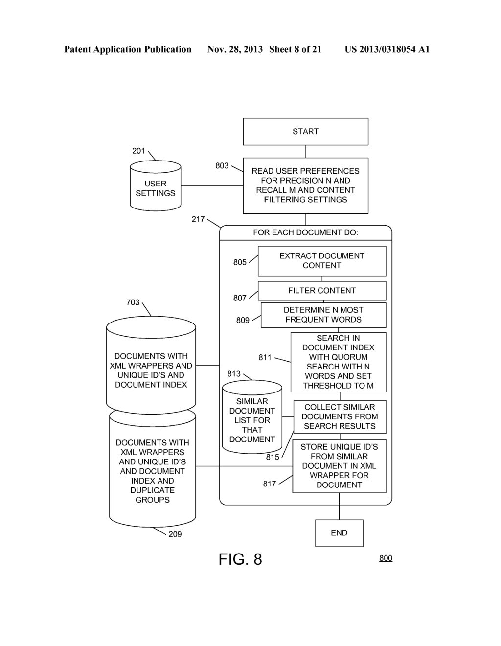 SYSTEM AND METHOD FOR NEAR AND EXACT DE-DUPLICATION OF DOCUMENTS - diagram, schematic, and image 09