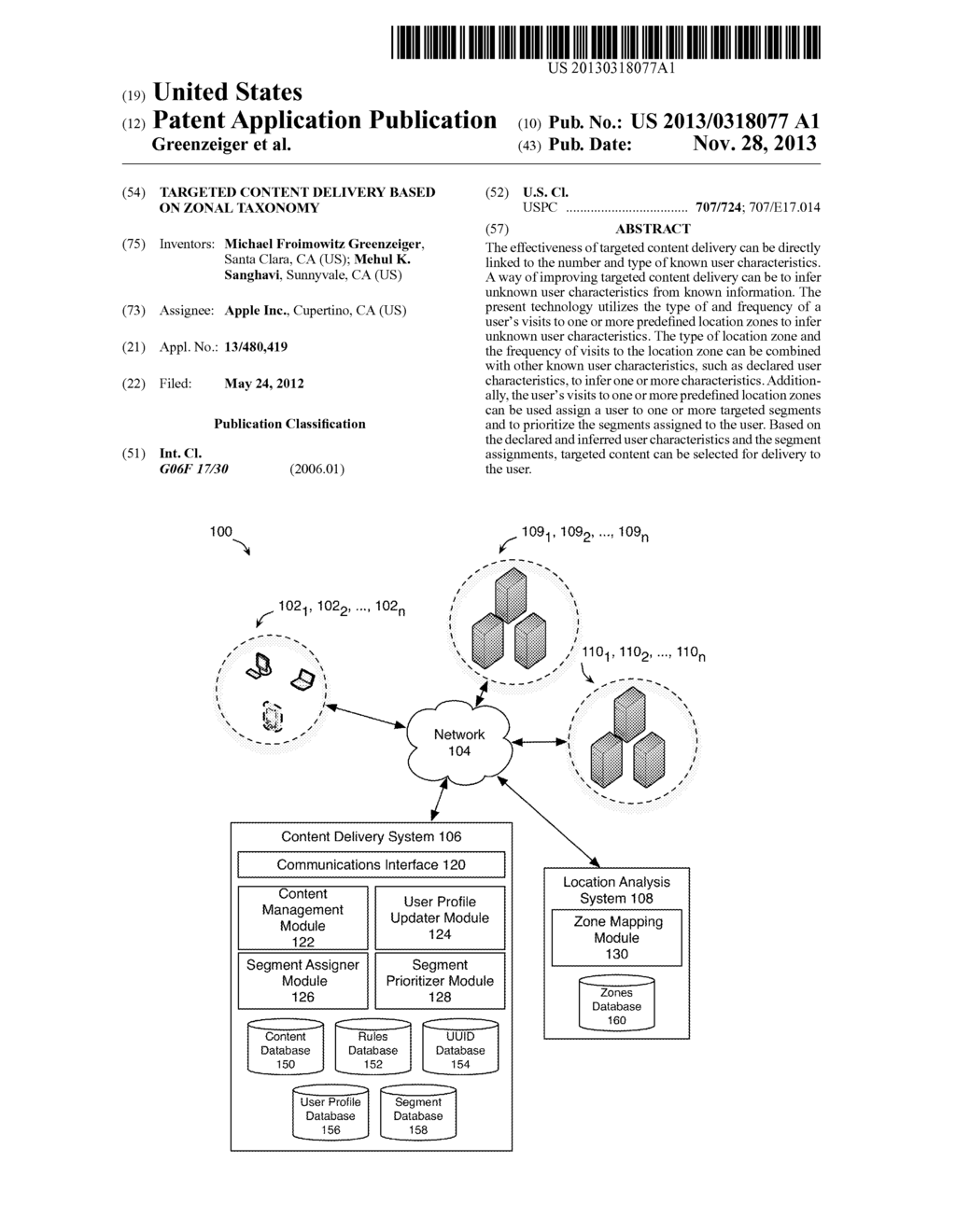 TARGETED CONTENT DELIVERY BASED ON ZONAL TAXONOMY - diagram, schematic, and image 01