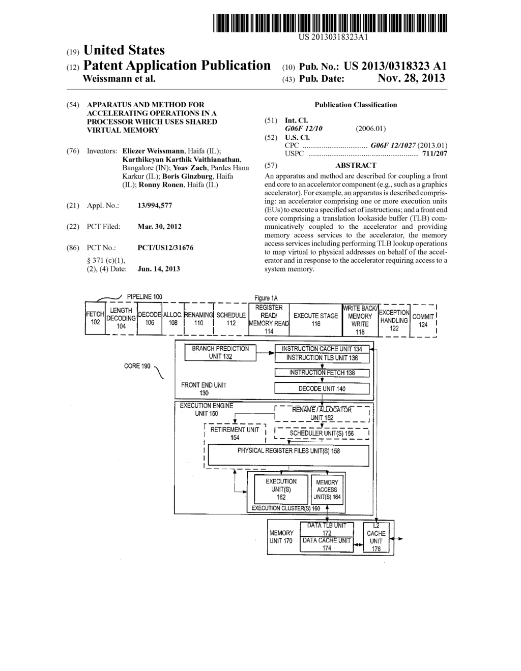 APPARATUS AND METHOD FOR ACCELERATING OPERATIONS IN A PROCESSOR WHICH USES     SHARED VIRTUAL MEMORY - diagram, schematic, and image 01