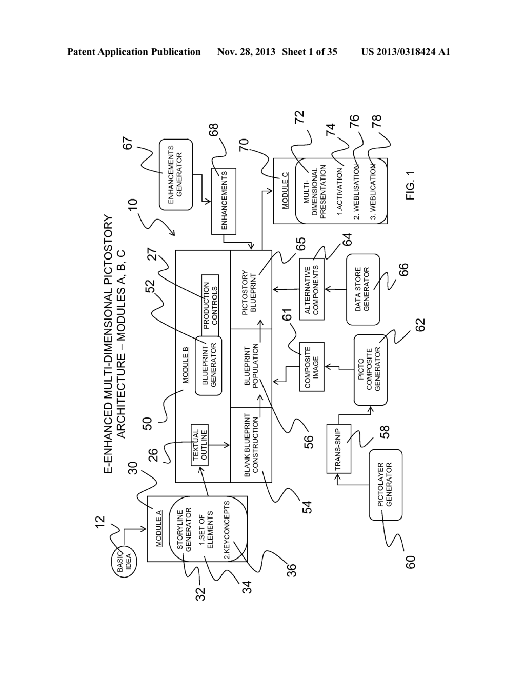 SYSTEM AND METHOD FOR THE CREATION OF AN E-ENHANCED MULTI-DIMENSIONAL     PICTOSTORY USING PICTOOVERLAY TECHNOLOGY - diagram, schematic, and image 02