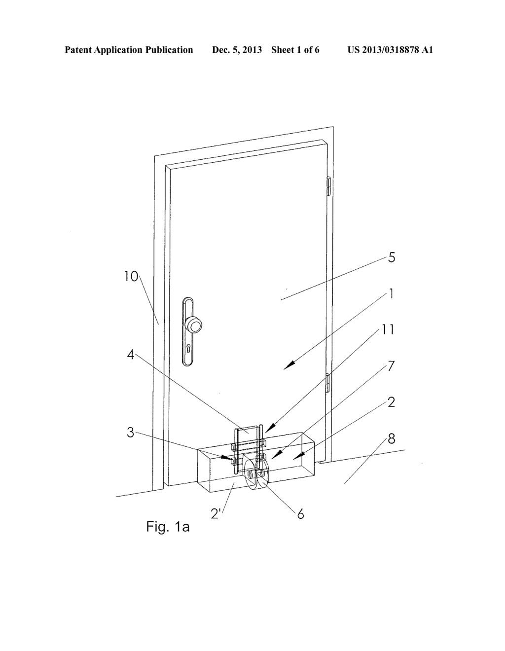 DEVICE FOR OPENING AND CLOSING A DOOR AND METHOD INSTALLING SUCH A DEVICE - diagram, schematic, and image 02