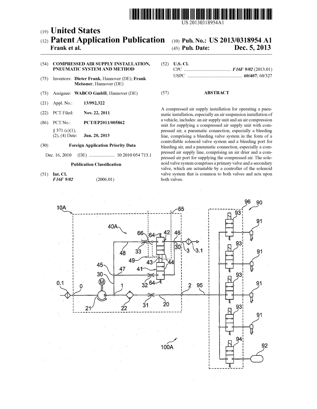 Compressed Air Supply Installation, Pneumatic System and Method - diagram, schematic, and image 01