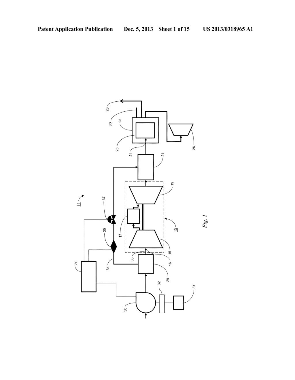 Supercharged Combined Cycle System With Air Flow Bypass To HRSG And     Hydraulically Coupled Fan - diagram, schematic, and image 02