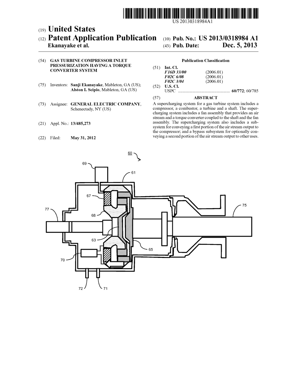 Gas Turbine Compressor Inlet Pressurization Having a Torque Converter     System - diagram, schematic, and image 01