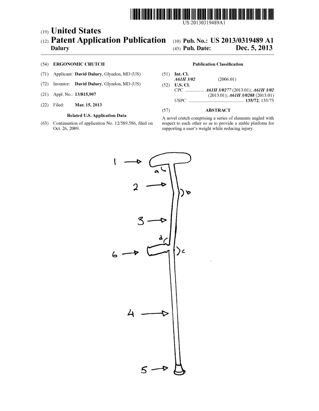 Ergonomic Crutch - diagram, schematic, and image 01