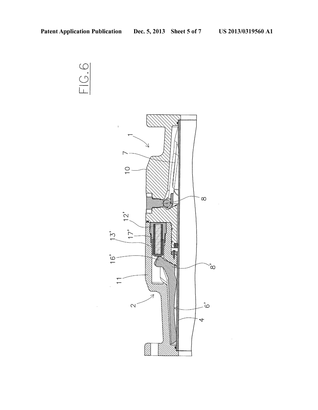 DEVICE FOR AUTOMATIC CLOSURE OF CONTROL VALVES IN SEPARABLE CONNECTION     UNITS FOR FLEXIBLE PIPES - diagram, schematic, and image 06