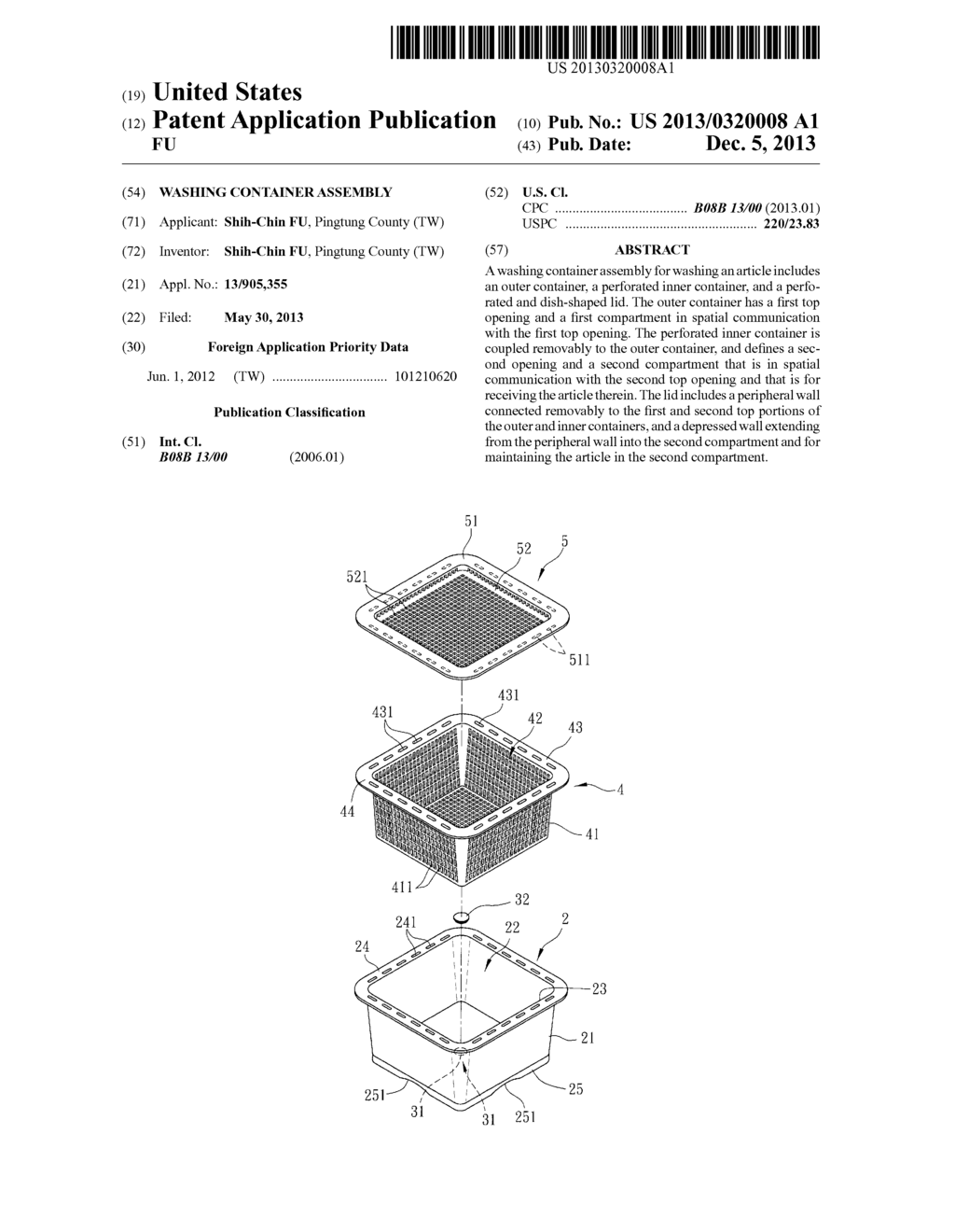 WASHING CONTAINER ASSEMBLY - diagram, schematic, and image 01