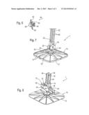 SUPPORT FOOT FOR APPLYING AND DISTRIBUTING FORCES TO A PRESSURE-SENSITIVE     SUBSTRATE AS WELL AS A STAND SYSTEM HAVING SUCH A SUPPORT FOOT diagram and image