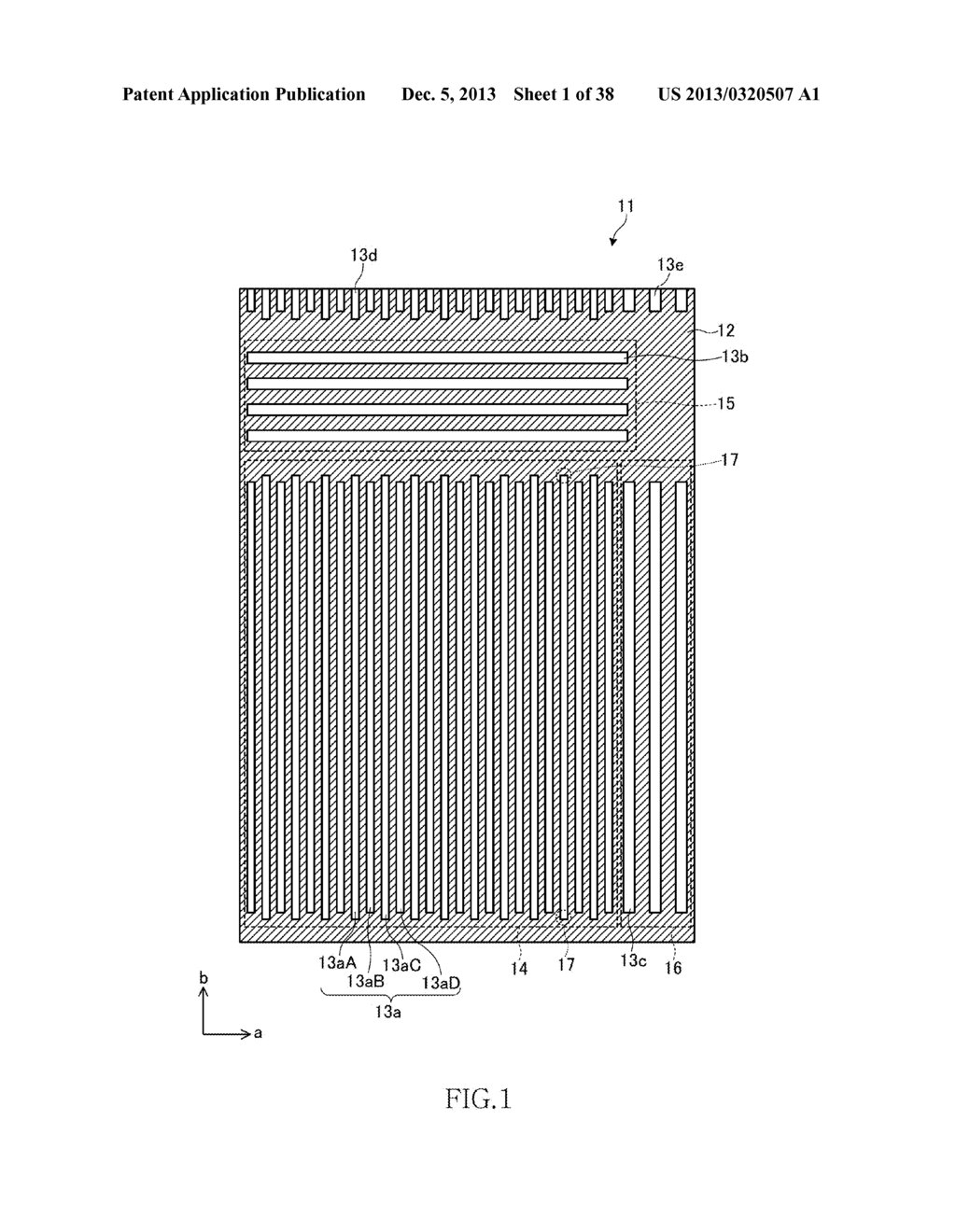 SEMICONDUCTOR DEVICE HAVING PLURAL PATTERNS EXTENDING IN THE SAME     DIRECTION - diagram, schematic, and image 02