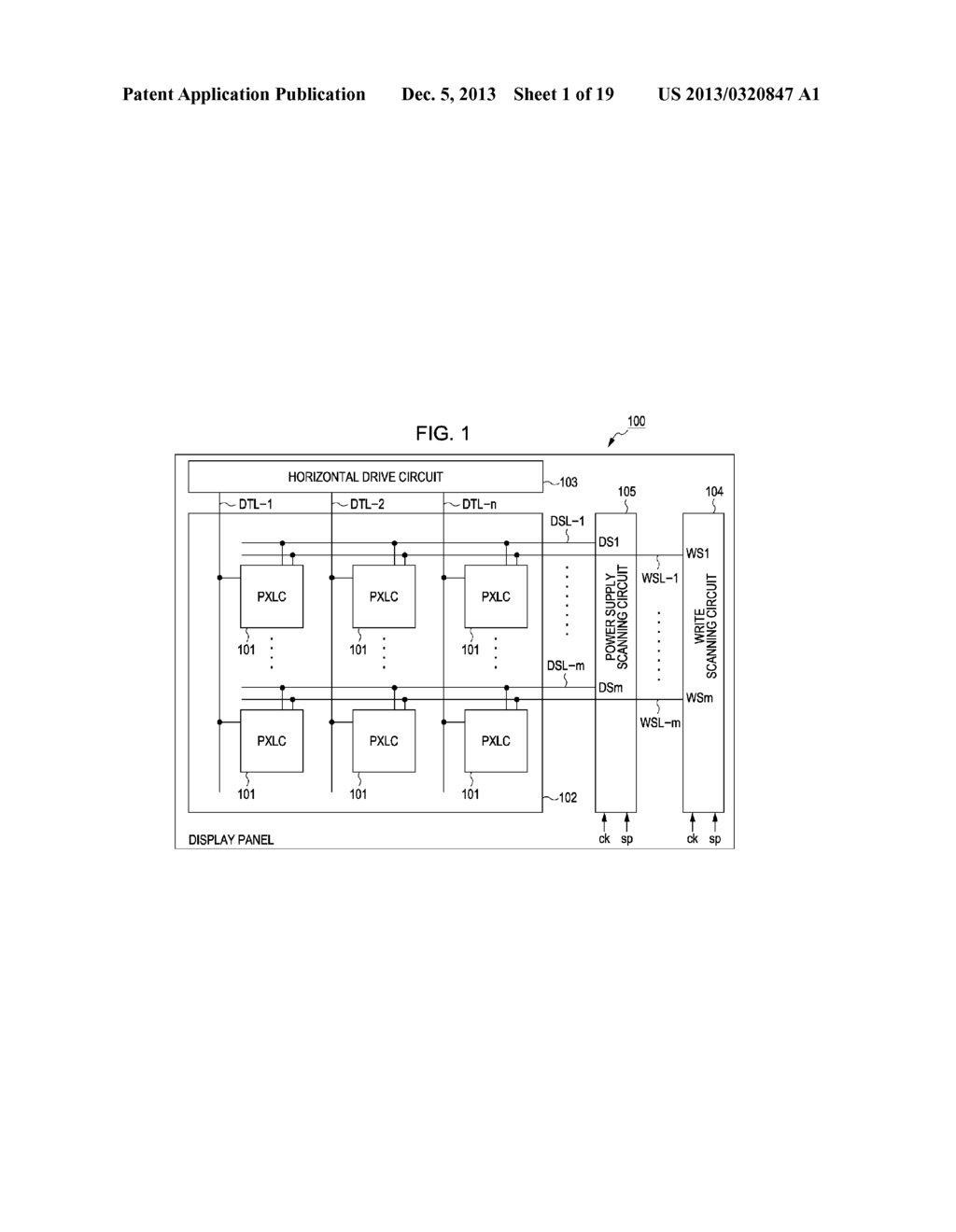 DISPLAY DEVICE, METHOD FOR DRIVING THE SAME, AND ELECTRONIC APPARATUS - diagram, schematic, and image 02