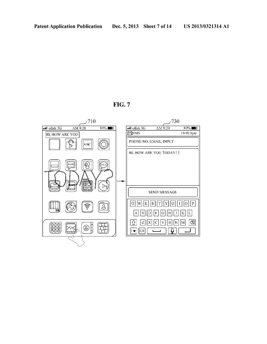 METHOD AND TERMINAL FOR ACTIVATING APPLICATION BASED ON HANDWRITING INPUT - diagram, schematic, and image 08