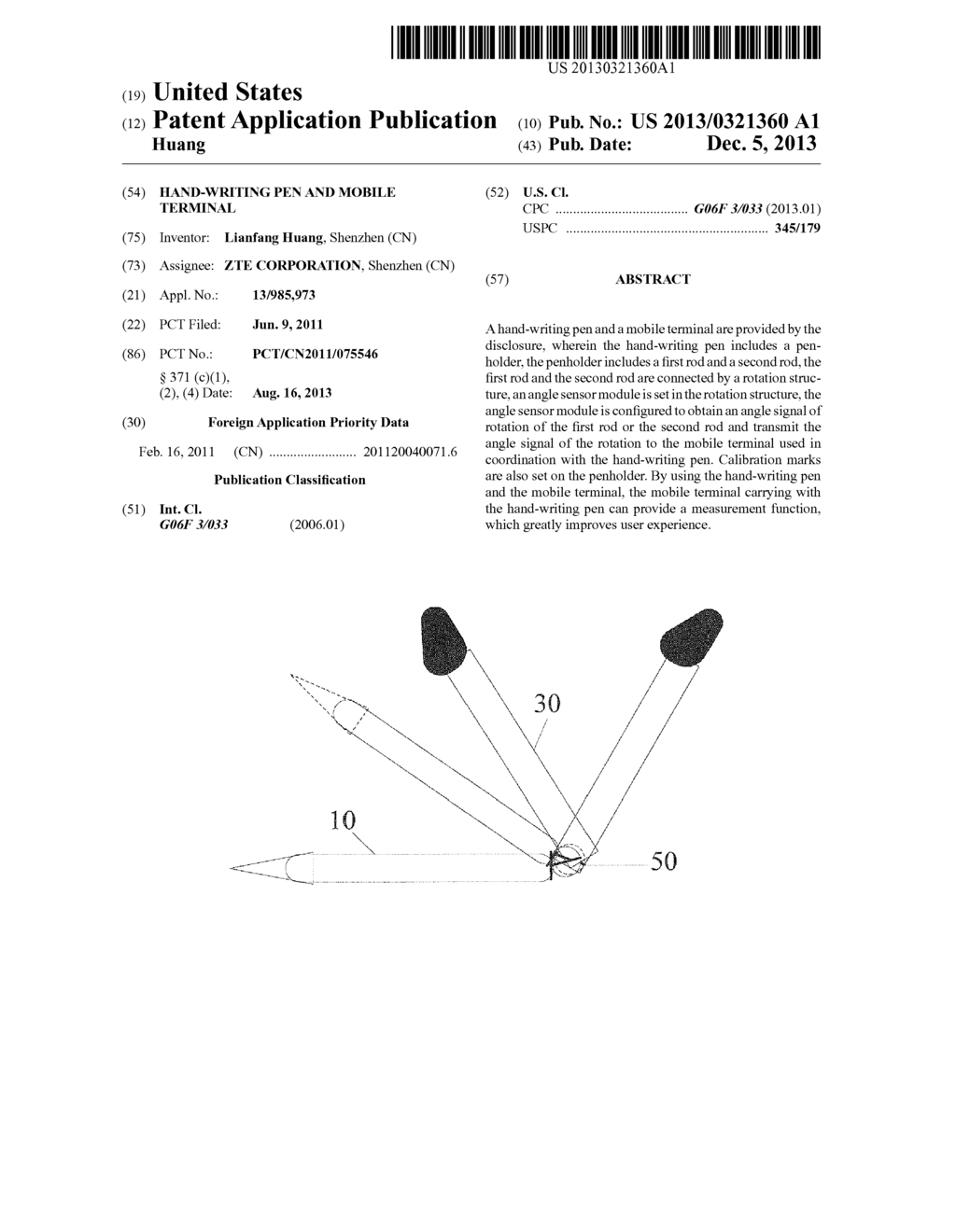 HAND-WRITING PEN AND MOBILE TERMINAL - diagram, schematic, and image 01